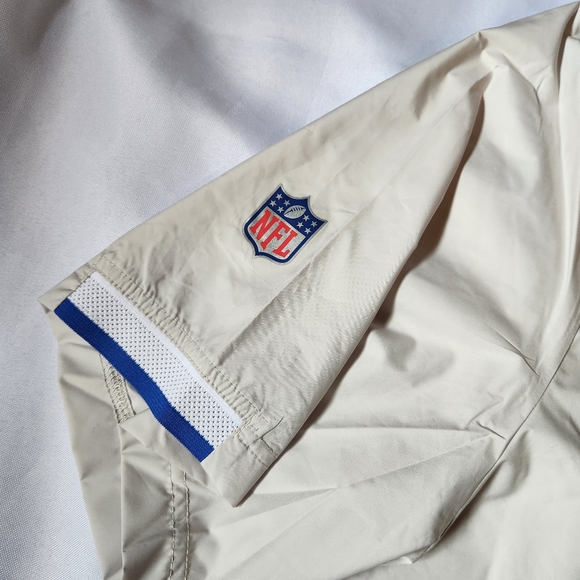Nike NFL LA Rams Men's Sideline Coaches Half-Zip Short Sleeve Jacket Cream Color - Picture 7 of 12